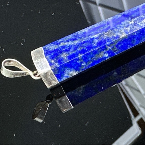 2 Inch Tall Lapis Lazuli Pendant with Sterling Silver Cap - Picture 13 of 16